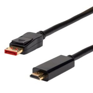 1.5m DisplayPort Male to  HDMI Male Cable | Black | supports 4K@60Hz as specified in HDMI 2.0 Single Unit